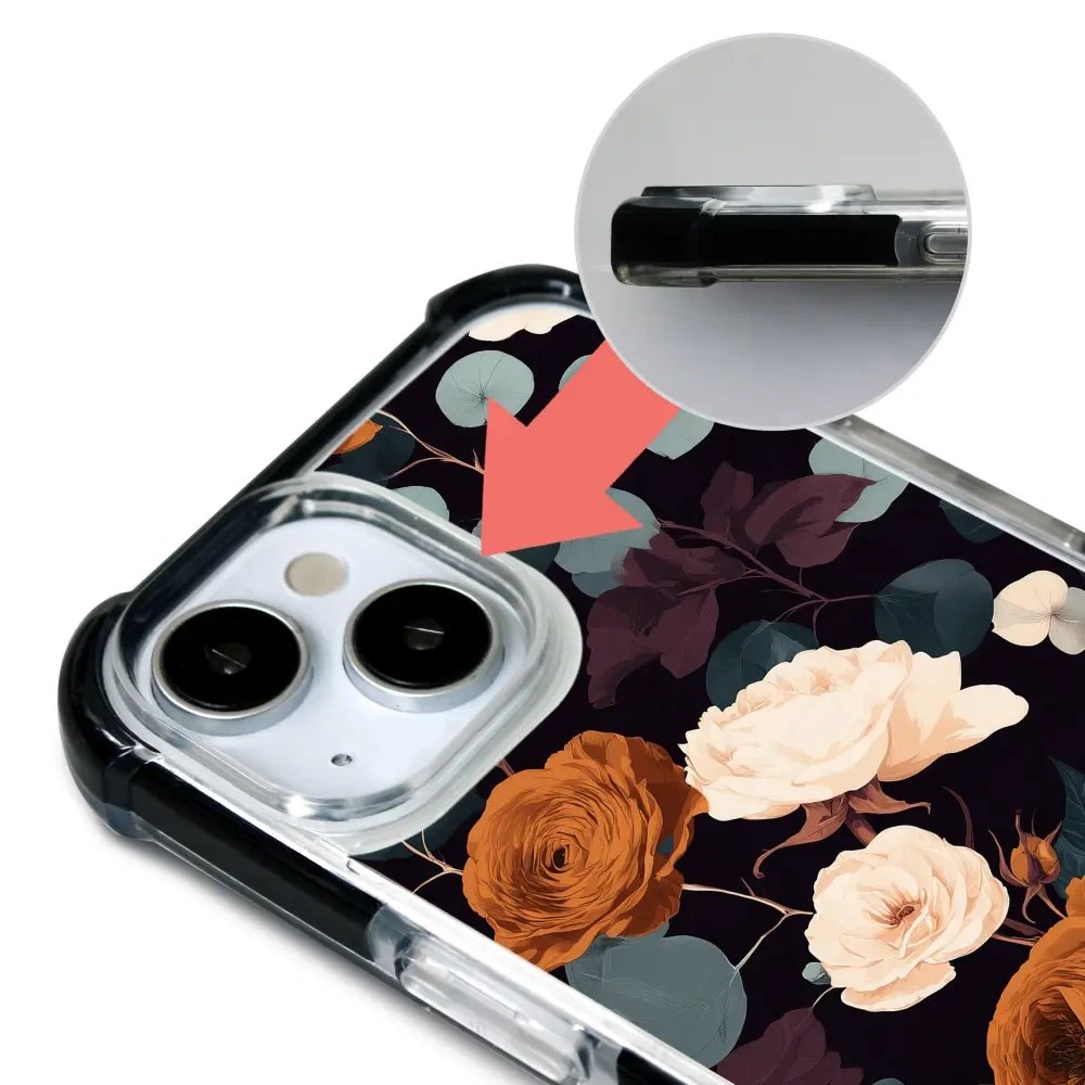 Odolný obal Mobiwear MagSafe Elite Bumper - Apple iPhone 13 - DB25D Rezavé růže v noci