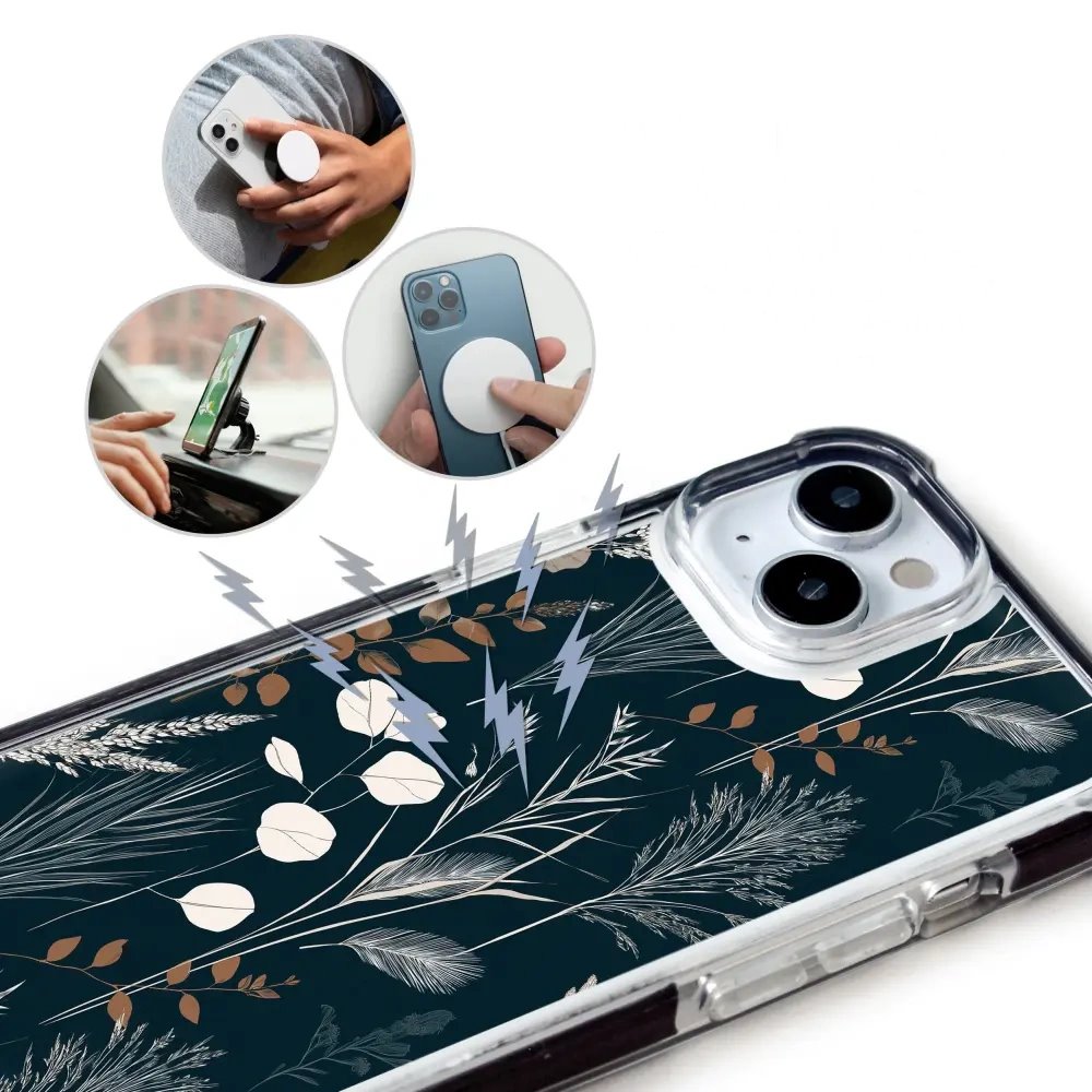 Odolný obal Mobiwear MagSafe Elite Bumper - Apple iPhone 15 Pro Max - DB27D Trávy na sytě tyrkysové
