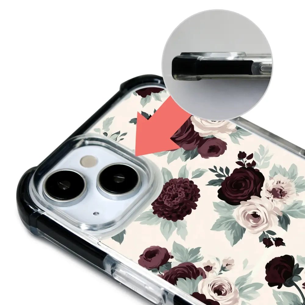 Odolný obal Mobiwear MagSafe Elite Bumper - Apple iPhone 13 - DB31D Růže se šalvějí na krémové