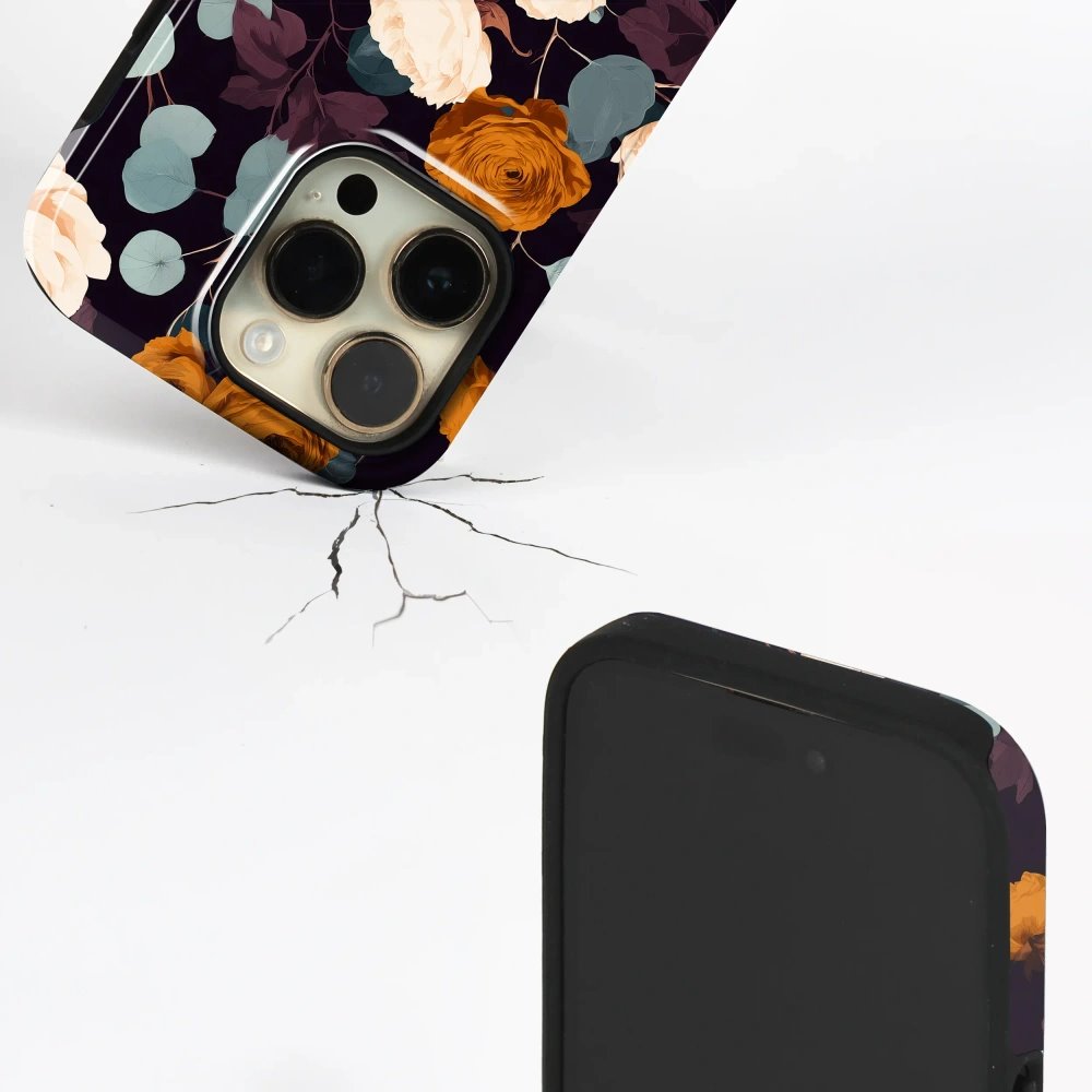 Odolný kryt na mobil Apple iPhone 14 Pro - Mobiwear Elite Pro EB25E, rezavé růže v noci