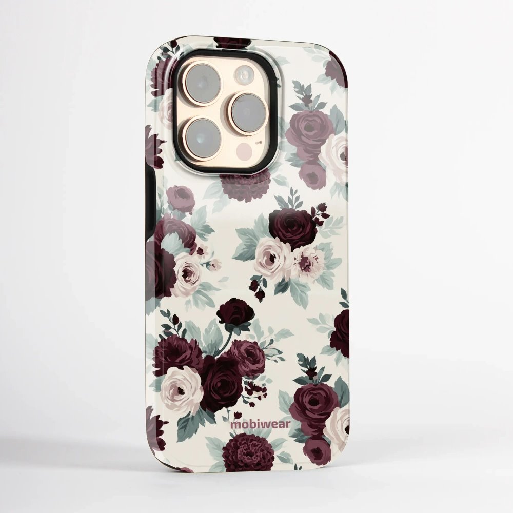 Odolný kryt na mobil Apple iPhone 14 Pro - Mobiwear Elite Pro EB31E, růže se šalvějí na krémové