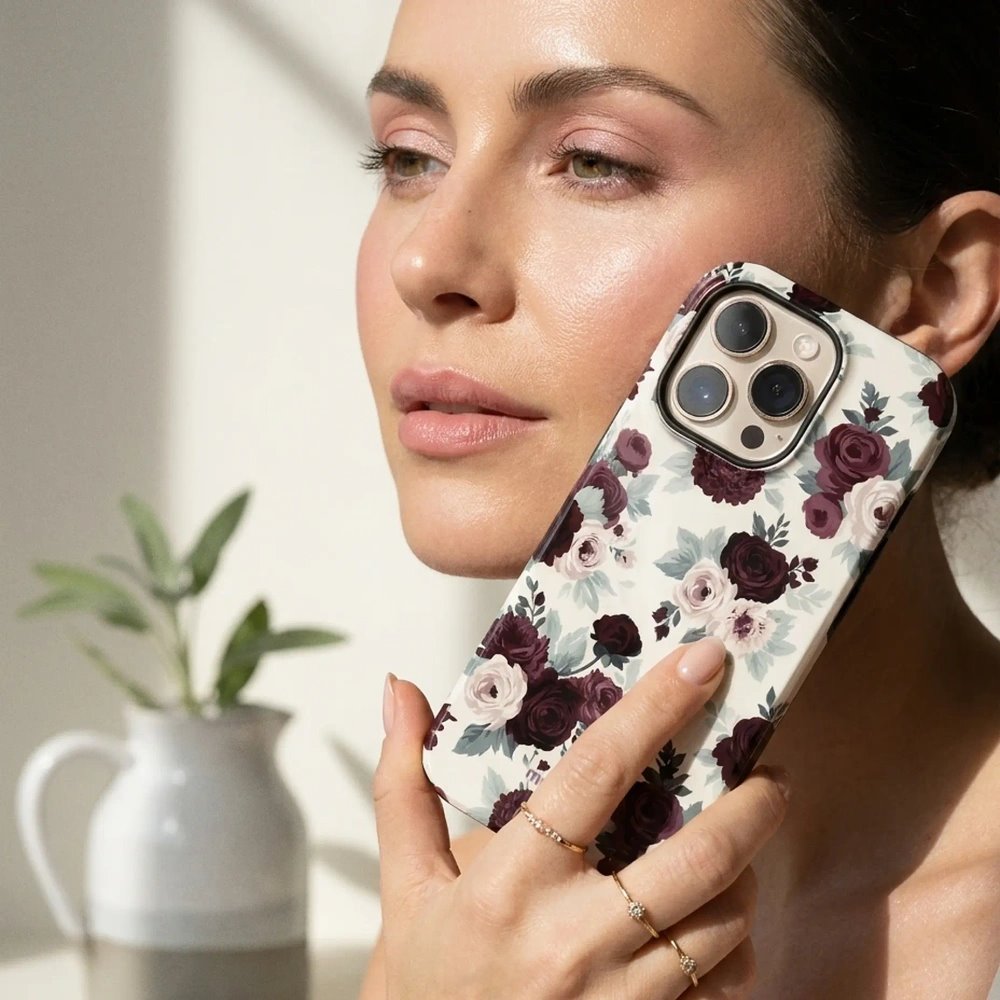 Odolný kryt na mobil Apple iPhone 14 Pro - Mobiwear Elite Pro EB31E, růže se šalvějí na krémové
