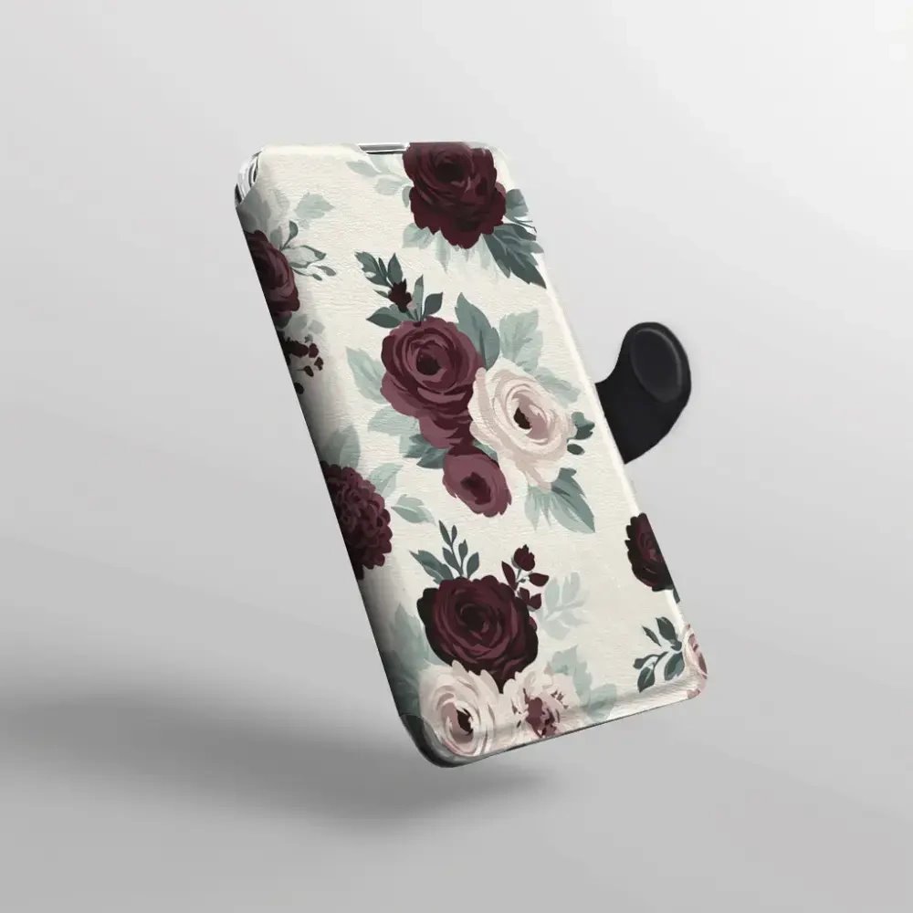 Flip pouzdro na mobil Motorola Moto G31 / Moto G41 - Mobiwear VB31S, růže se šalvějí na krémové