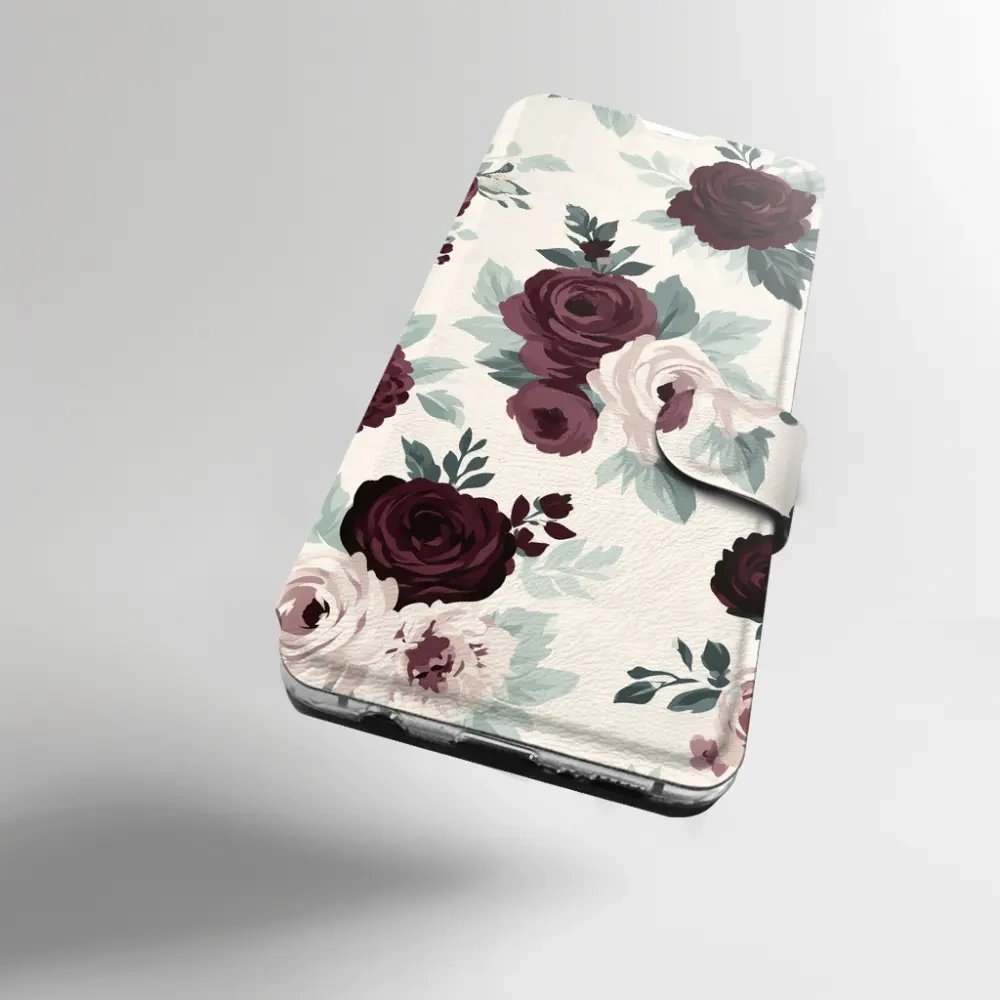 Flip pouzdro na mobil Motorola Moto G31 / Moto G41 - Mobiwear VB31S, růže se šalvějí na krémové