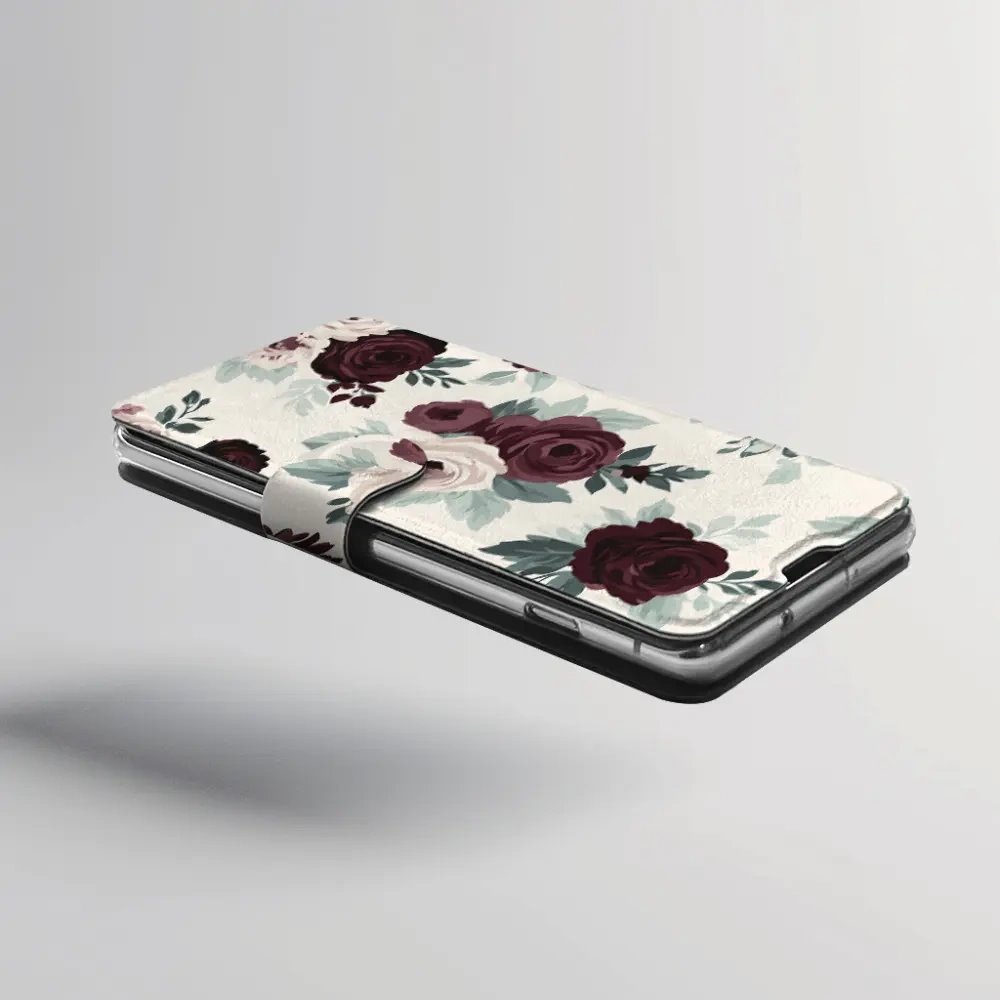 Flip pouzdro na mobil Motorola Moto G31 / Moto G41 - Mobiwear VB31S, růže se šalvějí na krémové