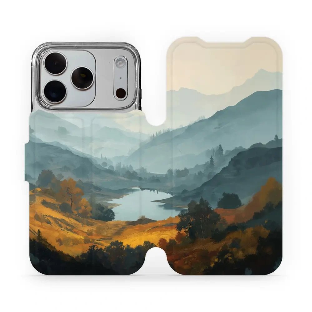 Flip pouzdro na mobil Apple iPhone 18 Pro - Mobiwear VB36S, jezero v údolí