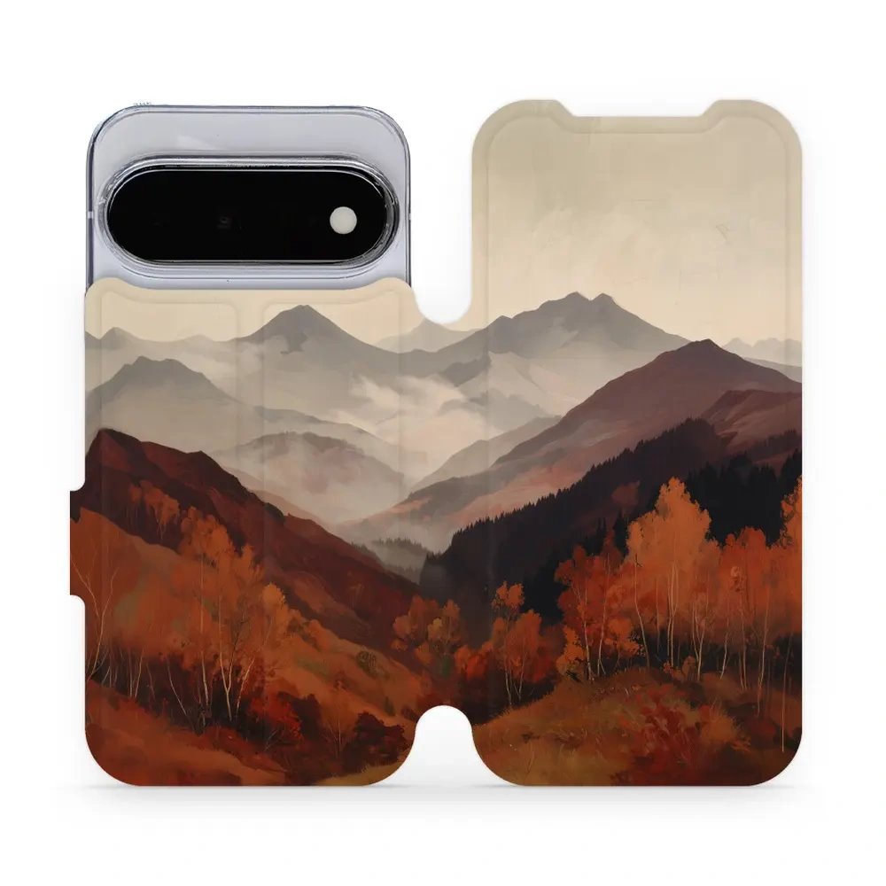 Flip pouzdro na mobil Google Pixel 11 - Mobiwear VB35S, mlhavé údolí v horách