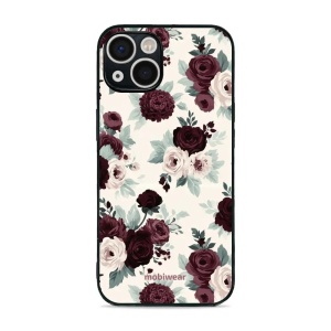Lesklý kryt na mobil Apple iPhone 13 - Mobiwear Glossy GB31G, růže se šalvějí na krémové