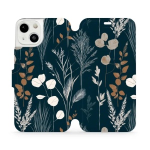 Flip pouzdro na mobil Apple iPhone 13 - Mobiwear VB27S, trávy na sytě tyrkysové