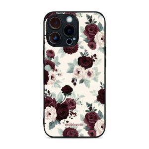 Lesklý kryt na mobil Apple iPhone 13 Pro - Mobiwear Glossy GB31G, růže se šalvějí na krémové