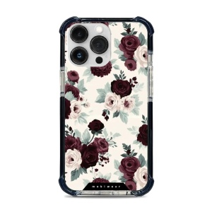 Odolný obal Mobiwear MagSafe Elite Bumper - Apple iPhone 13 Pro - DB31D Růže se šalvějí na krémové
