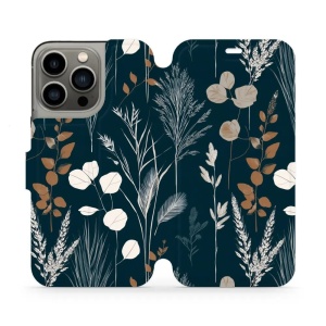 Flip pouzdro na mobil Apple iPhone 13 Pro - Mobiwear VB27S, trávy na sytě tyrkysové