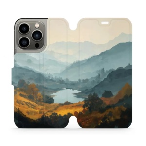 Flip pouzdro na mobil Apple iPhone 13 Pro - Mobiwear VB36S, jezero v údolí