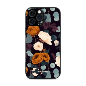 Lesklý kryt na mobil Apple iPhone 13 Pro Max - Mobiwear Glossy GB25G, rezavé růže v noci