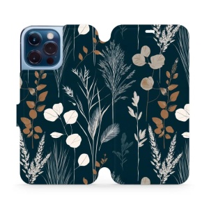 Flip pouzdro na mobil Apple iPhone 13 Pro Max - Mobiwear VB27S, trávy na sytě tyrkysové
