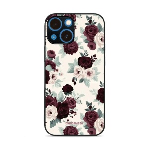 Lesklý kryt na mobil Apple iPhone 13 mini - Mobiwear Glossy GB31G, růže se šalvějí na krémové