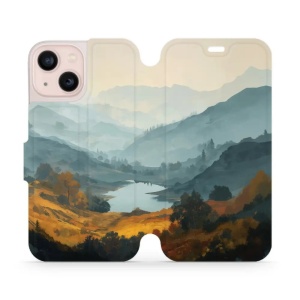 Flip pouzdro na mobil Apple iPhone 13 mini - Mobiwear VB36S, jezero v údolí