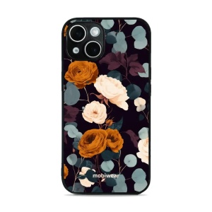 Lesklý kryt na mobil Apple iPhone 14 - Mobiwear Glossy GB25G, rezavé růže v noci