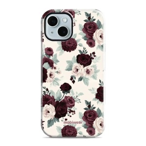Odolný kryt na mobil Apple iPhone 14 - Mobiwear Elite Pro EB31E, růže se šalvějí na krémové
