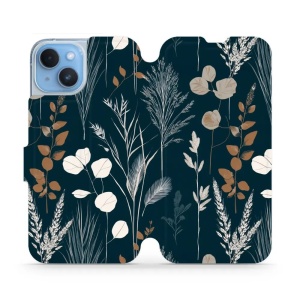 Flip pouzdro na mobil Apple iPhone 14 - Mobiwear VB27S, trávy na sytě tyrkysové