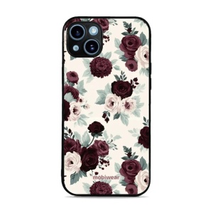 Lesklý kryt na mobil Apple iPhone 14 Plus - Mobiwear Glossy GB31G, růže se šalvějí na krémové