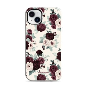 Odolný kryt na mobil Apple iPhone 14 Plus - Mobiwear Elite Pro EB31E, růže se šalvějí na krémové