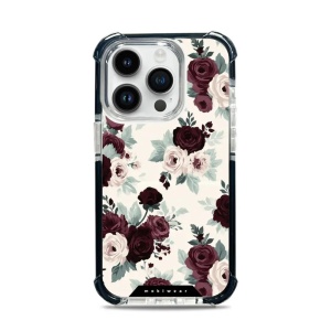 Odolný obal Mobiwear MagSafe Elite Bumper - Apple iPhone 14 Pro - DB31D Růže se šalvějí na krémové