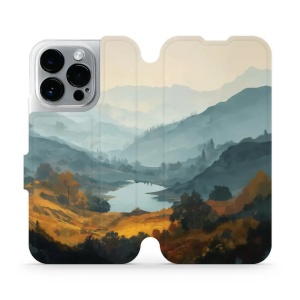 Flip pouzdro na mobil Apple iPhone 14 Pro - Mobiwear VB36S, jezero v údolí