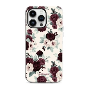 Odolný kryt na mobil Apple iPhone 14 Pro Max - Mobiwear Elite Pro EB31E, růže se šalvějí na krémové