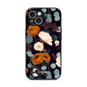 Lesklý kryt na mobil Apple iPhone 15 - Mobiwear Glossy GB25G, rezavé růže v noci