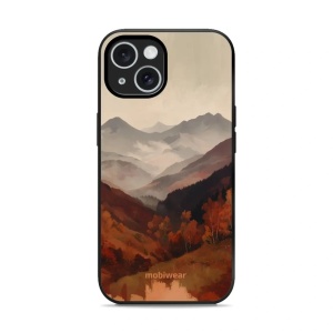 Lesklý kryt na mobil Apple iPhone 15 - Mobiwear Glossy GB35G, mlhavé údolí v horách
