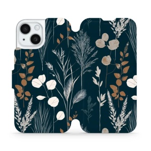 Flip pouzdro na mobil Apple iPhone 15 - Mobiwear VB27S, trávy na sytě tyrkysové