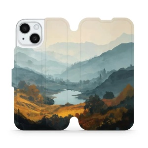 Flip pouzdro na mobil Apple iPhone 15 - Mobiwear VB36S, jezero v údolí