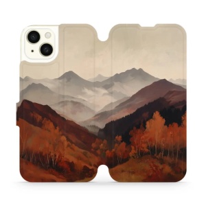 Flip pouzdro na mobil Apple iPhone 15 Plus - Mobiwear VB35S, mlhavé údolí v horách