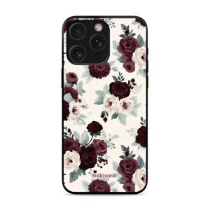 Lesklý kryt na mobil Apple iPhone 15 Pro Max - Mobiwear Glossy GB31G, růže se šalvějí na krémové