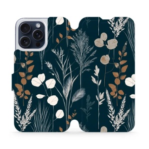 Flip pouzdro na mobil Apple iPhone 15 Pro Max - Mobiwear VB27S, trávy na sytě tyrkysové
