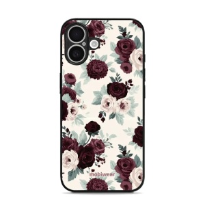Lesklý kryt na mobil Apple iPhone 16 - Mobiwear Glossy GB31G, růže se šalvějí na krémové