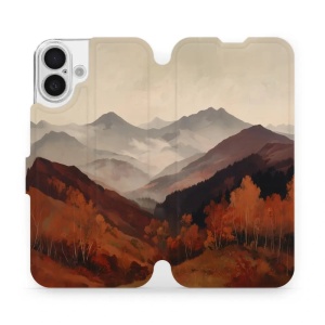 Flip pouzdro na mobil Apple iPhone 16 Plus - Mobiwear VB35S, mlhavé údolí v horách