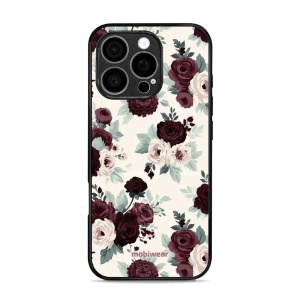 Lesklý kryt na mobil Apple iPhone 16 Pro - Mobiwear Glossy GB31G, růže se šalvějí na krémové