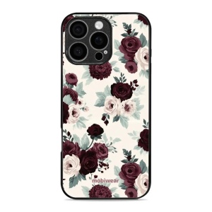 Lesklý kryt na mobil Apple iPhone 16 Pro Max - Mobiwear Glossy GB31G, růže se šalvějí na krémové