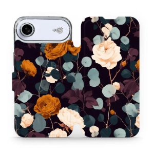 Flip pouzdro na mobil Apple iPhone 17 Air - Mobiwear VB25S, rezavé růže v noci