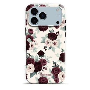 Odolný kryt na mobil Apple iPhone 17 Pro Max - Mobiwear Elite Pro EB31E, růže se šalvějí na krémové