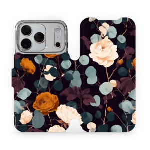 Flip pouzdro na mobil Apple iPhone 18 Pro - Mobiwear VB25S, rezavé růže v noci