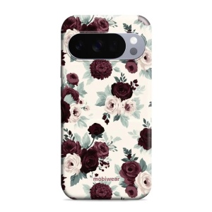 Odolný kryt na mobil Google Pixel 10 / Pixel 10 Pro - Mobiwear Elite Pro EB31E, růže se šalvějí na krémové