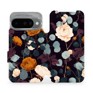Flip pouzdro na mobil Google Pixel 10 / Pixel 10 Pro - Mobiwear VB25S, rezavé růže v noci