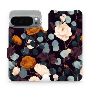 Flip pouzdro na mobil Google Pixel 10 Pro XL - Mobiwear VB25S, rezavé růže v noci