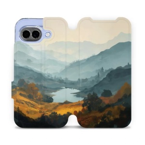 Flip pouzdro na mobil Google Pixel 10a - Mobiwear VB36S, jezero v údolí
