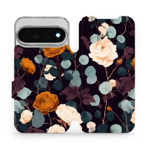 Flip pouzdro na mobil Google Pixel 11 Pro XL - Mobiwear VB25S, rezavé růže v noci