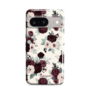 Odolný kryt na mobil Google Pixel 8 - Mobiwear Elite Pro EB31E, růže se šalvějí na krémové