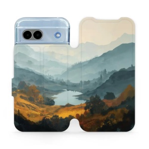 Flip pouzdro na mobil Google Pixel 8a - Mobiwear VB36S, jezero v údolí
